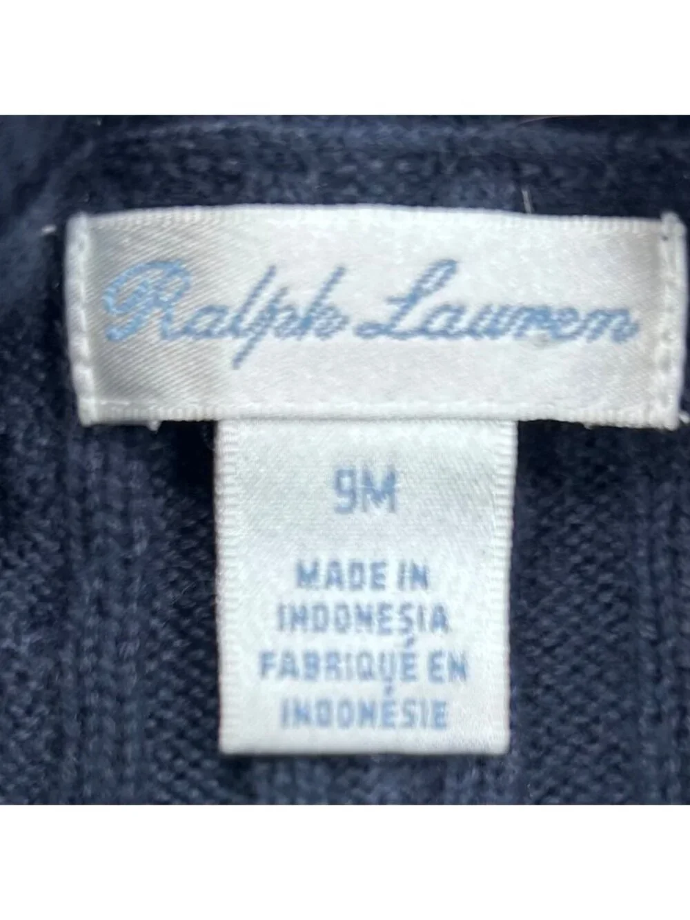 Ralph Lauren Mini Cable Knit Cardigan 9 Month Sweater Unisex Preppy
